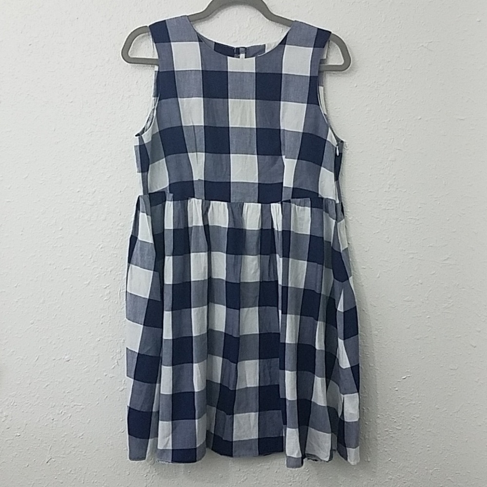 asos US 6 UK 10 navy white buffalo Plaid dress